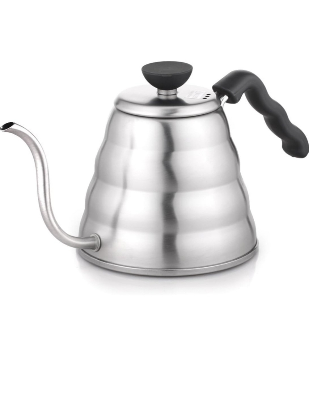 Hario Stainless Steel Gooseneck Kettle, Black Handle, Bruono Drip Kettle 1.2L